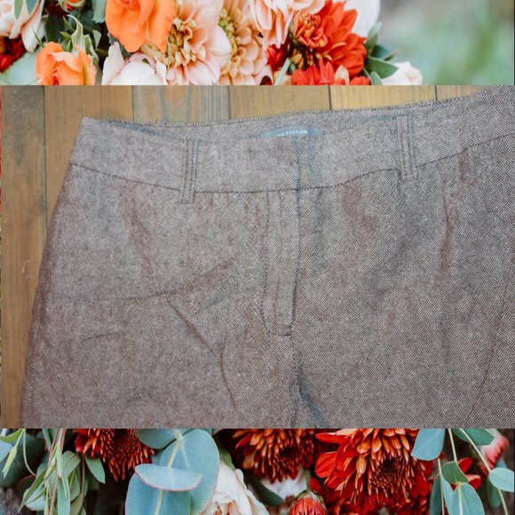 Ann Taylor Brown Tweed Wide Leg Lined Capri – Size 8 - Picture 2 of 3
